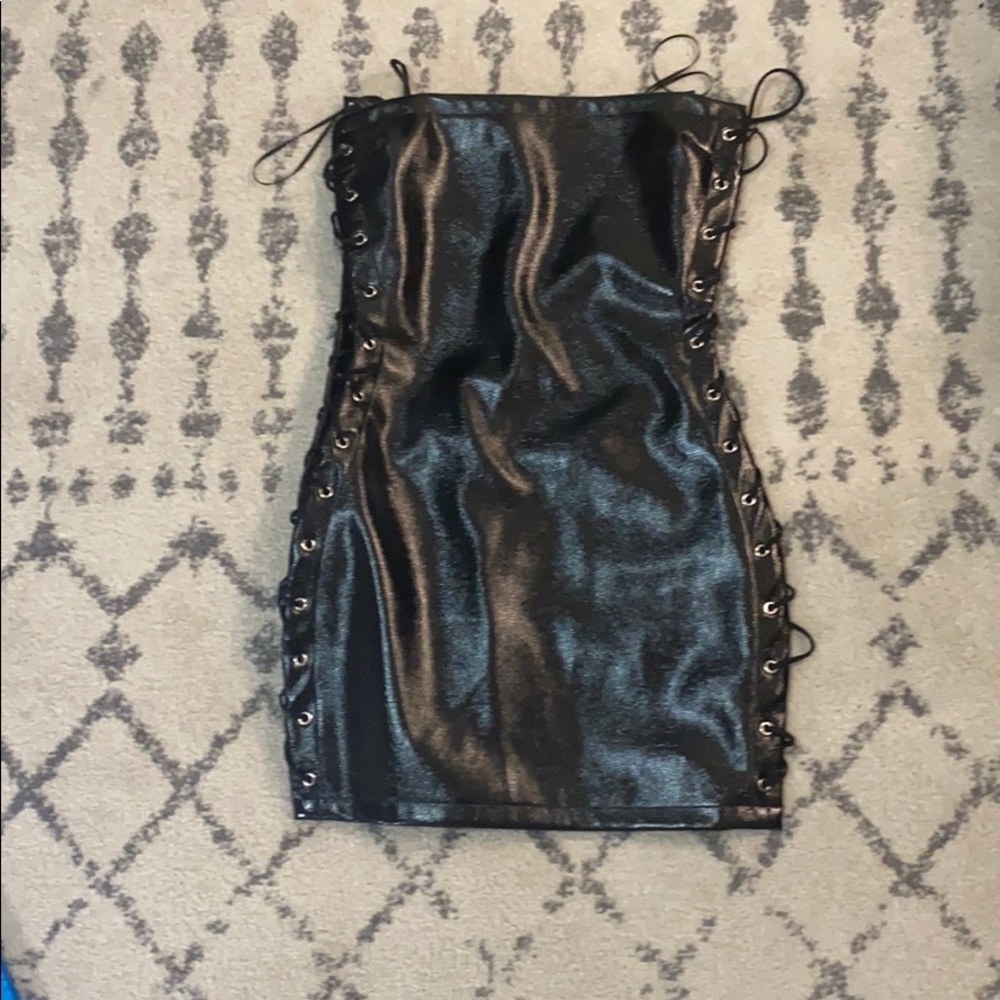 Super down new leather dress